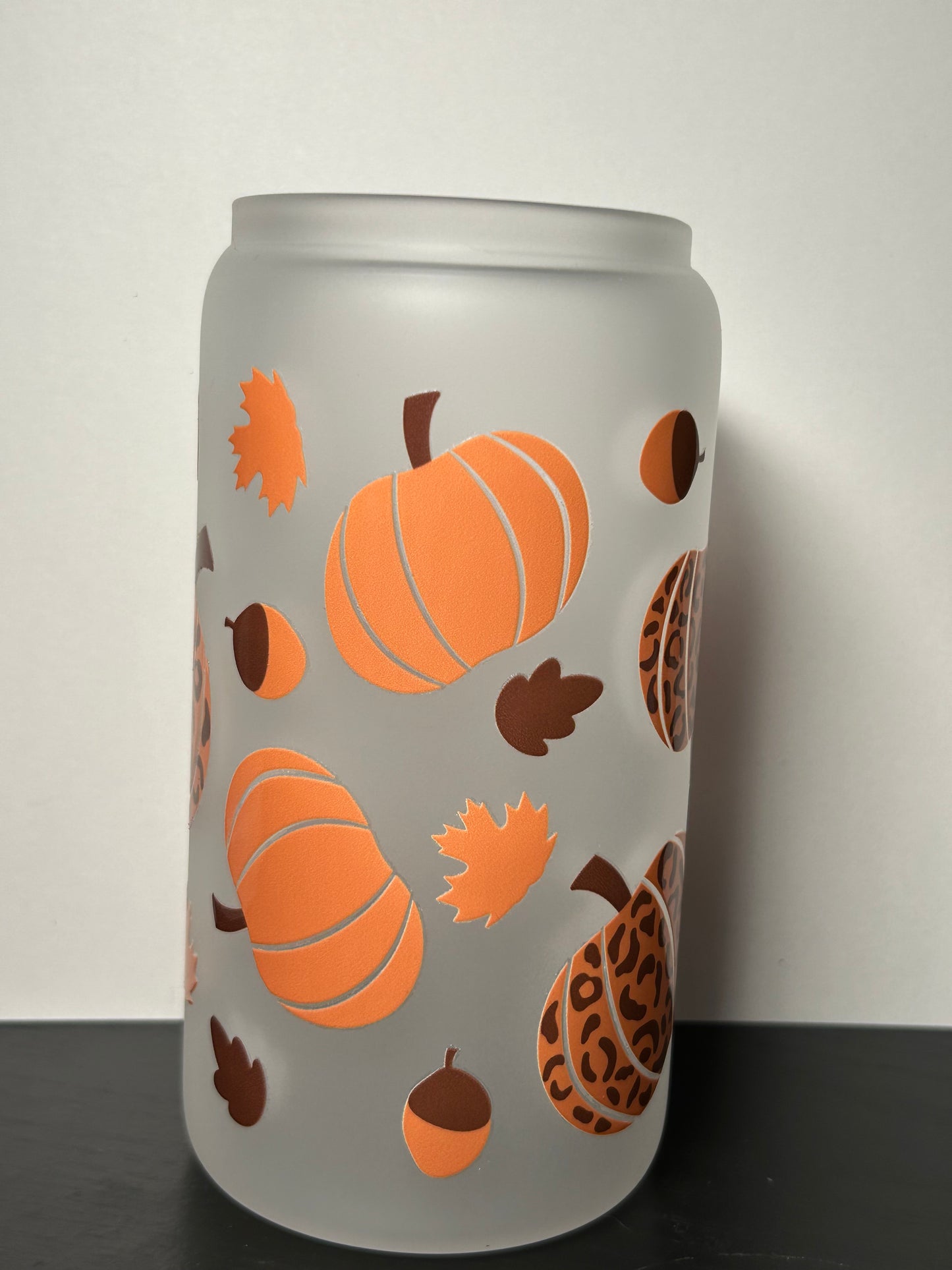 16oz Frosted Glass Fall Decal