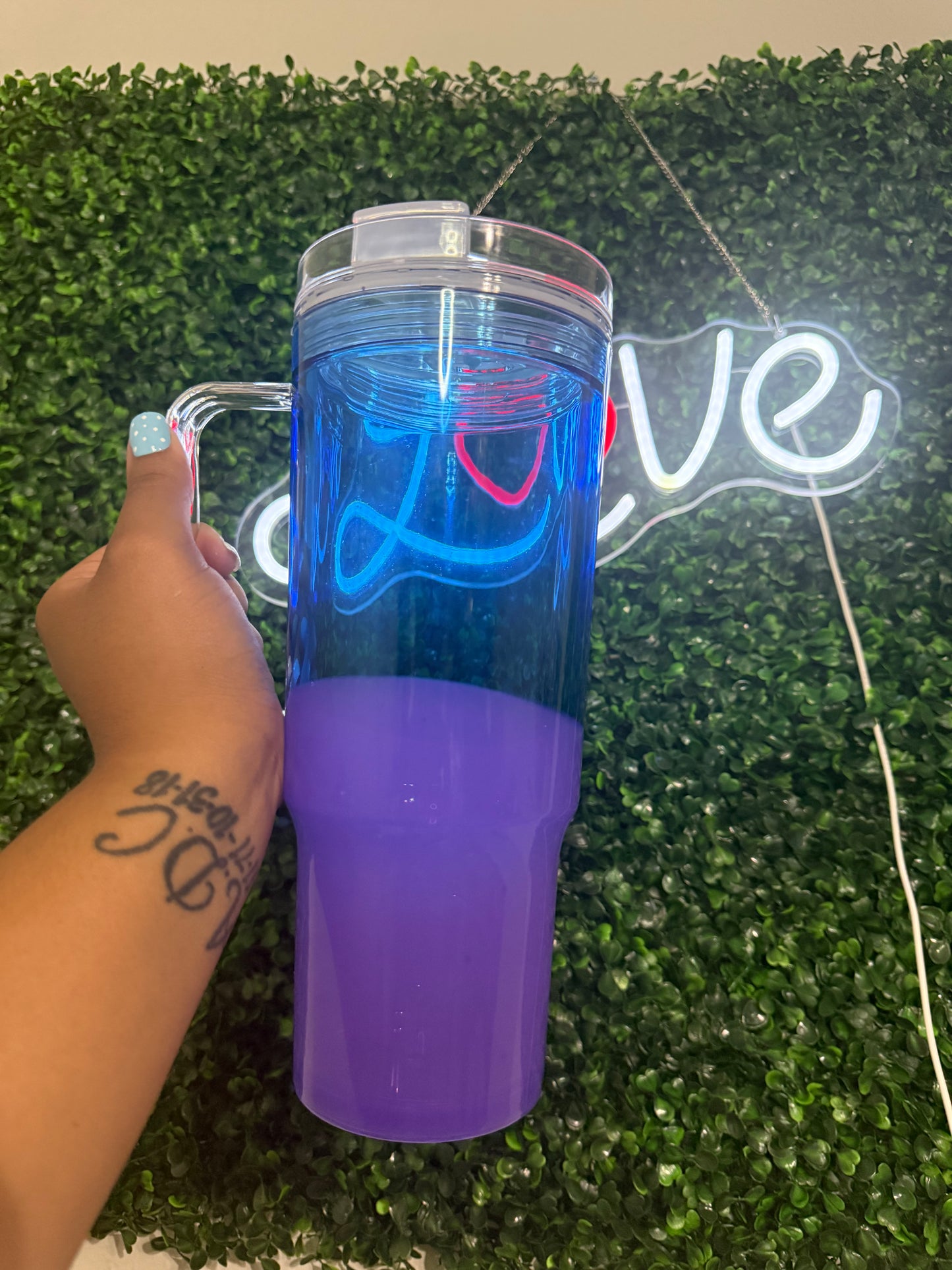 40oz acrylic blue/purple lava