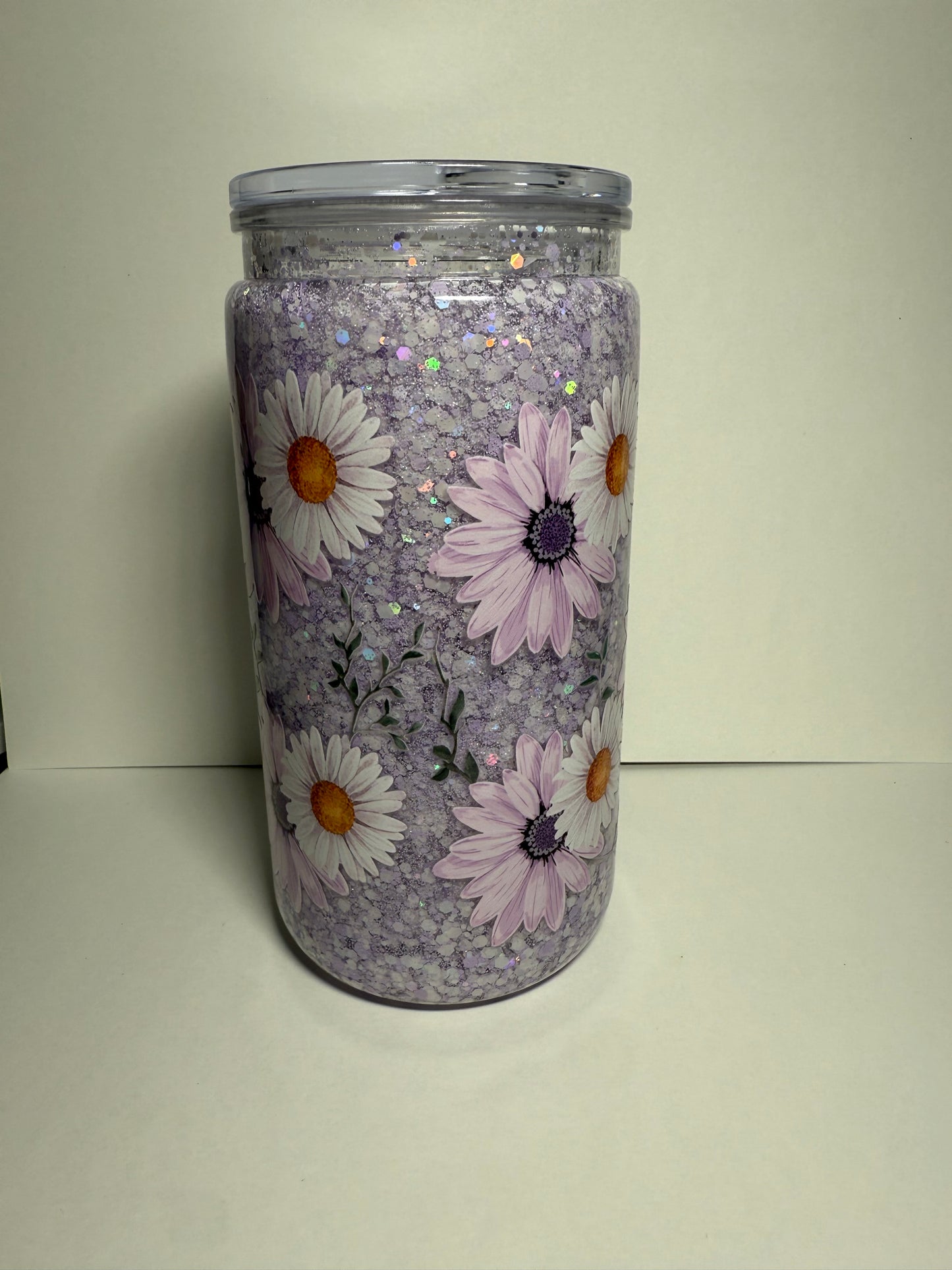 16oz flower acrylic snow globe