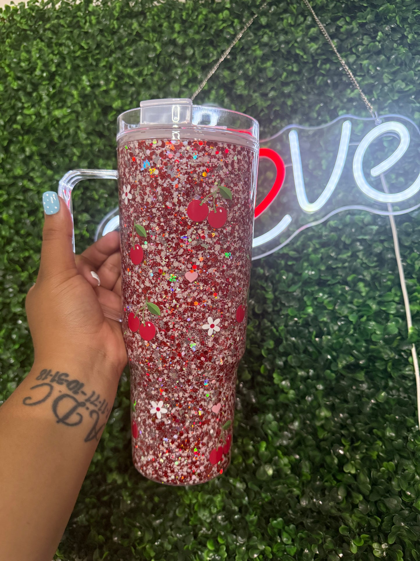 40oz glitter cherries