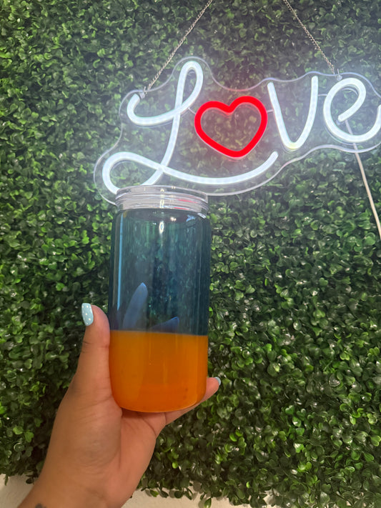 16oz acrylic orange/blue lava