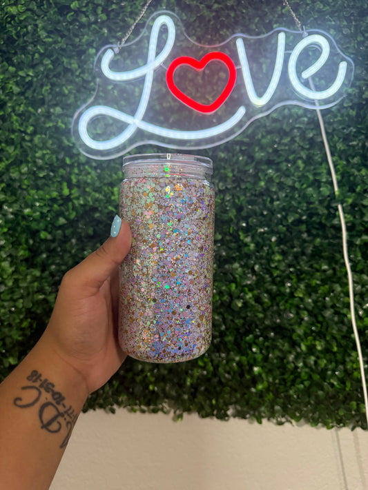 16oz acrylic glittter